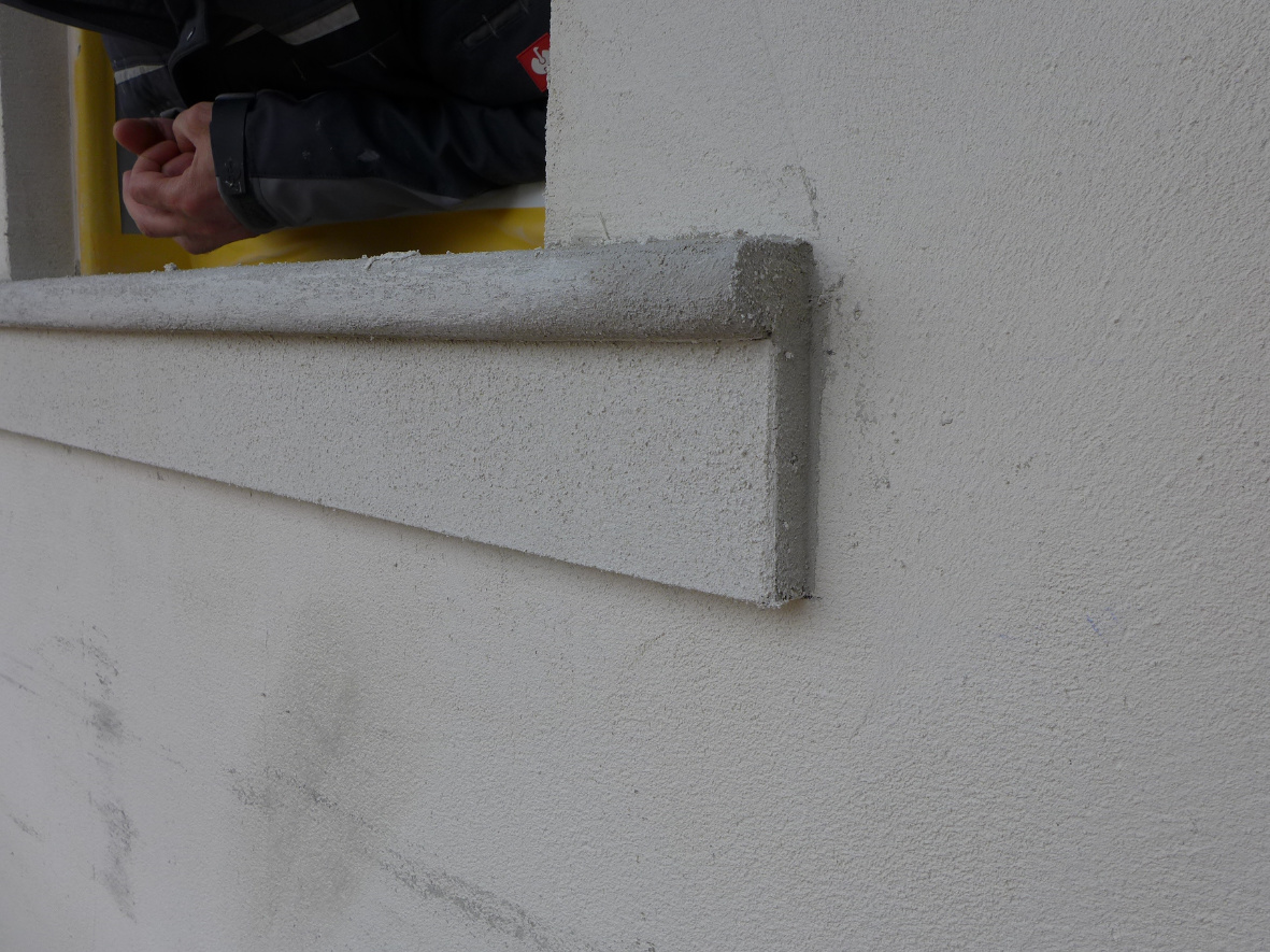 Entstehung der Putzfensterbänke - Schritt 1